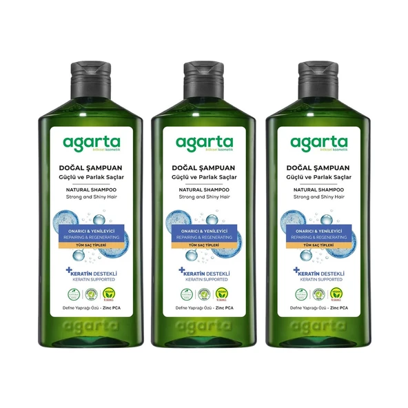 Agarta Doğal Şampuan Güçlü ve Parlak Saçlar Için 400 ml x 3 Adet ürün görseli