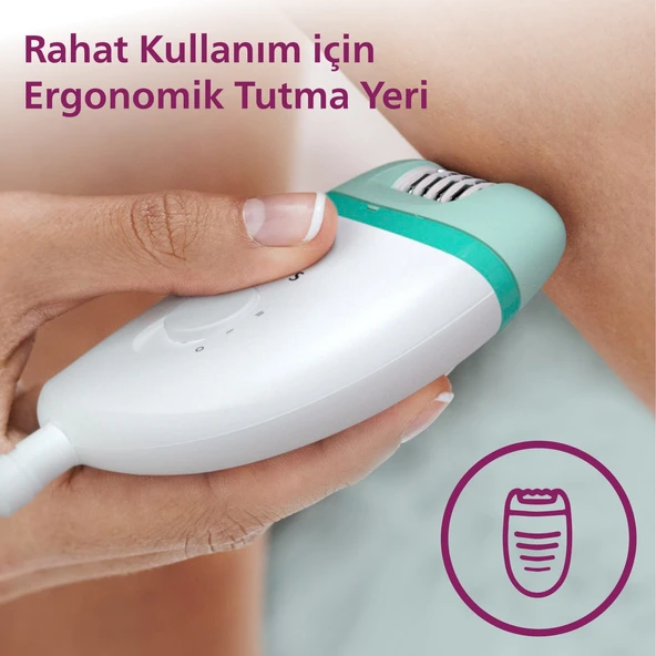 Philips BRE245/05 Satinelle Essential Kompakt Epilatör Yeşil - Resim 7