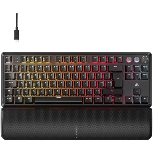 CORSAIR K70 PRO TKL High-Performance Hall Effect Switch RGB Türkçe Siyah Gaming Klavye CH-911911G-TR ürün görseli