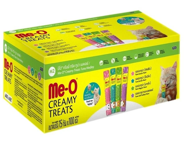 Me-O Creamy Treats Balıklı Karışık Kedi Ödülü 15gr 100lü ürün görseli 1
