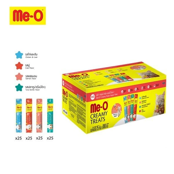 Me-O Creamy Treats Karışık Kedi Ödülü 15gr 100lü ürün görseli 1