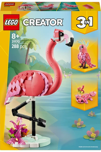 LEGO ® Creator 3’ü 1 Arada Vahşi Hayvanlar: Pembe Flamingo 31170 - 8+ Oyuncak Yapım Seti (288 Parça) - Resim 3