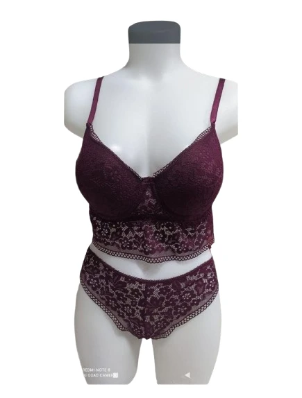 DANTELLİ BRALET DESTEKLİ SÜTYEN TAKIMI 85 BEDEN - Resim 2