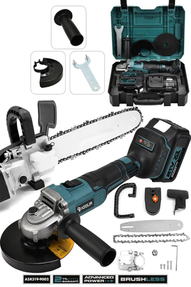 Assur 21V Çift Akülü 125mm Avuç Taşlama & Testere Başlık Set ürün görseli