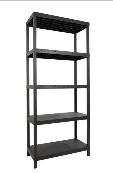 5 Katlı Delikli Plastik Raf 31x93x210 Cm - Depo, Arşiv, Kiler, Dosya, Market, Bakkal Rafı - Resim 3
