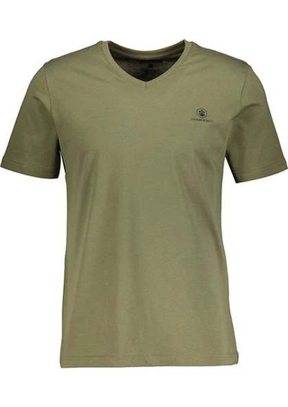 Lumberjack 5Fx CT106 Basic V Neck Tişört Haki Erkek Kısa Kol Tişört 101939413 ürün görseli 1