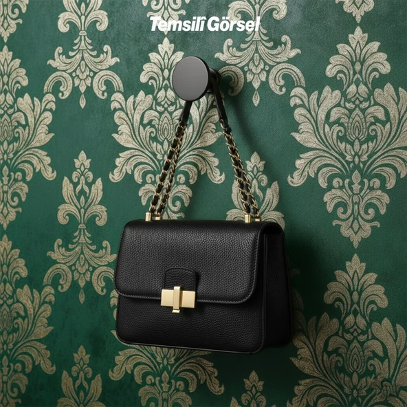 Alex 70 mm Lüks Askı Mat Siyah Metal Askılık Banyo Mutfak Salon Askısı Tasarım Dayanıklı Kullanım - Resim 4