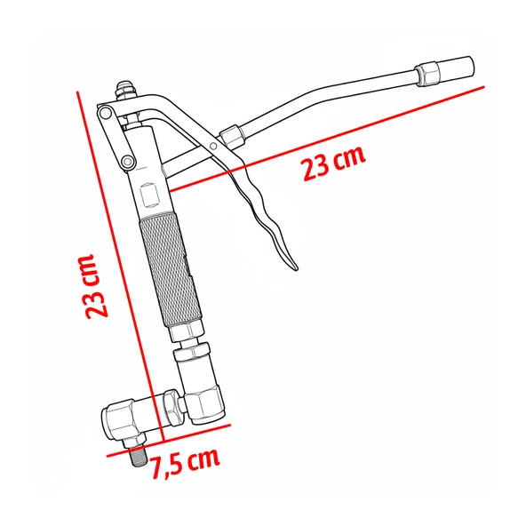 MTGT20 Metal Pnömatik Z Mafsallı Döner Eklemli Gres Tabancası - Resim 4