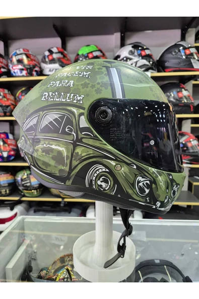 AXXIS DRAKEN S IRON PEACE C6 MAT GREEN KAPALI KASK ürün görseli 1