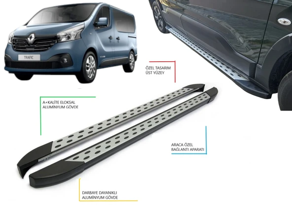 RENAULT TRAFIC *KISA ŞASE* NOKTALI YAN BASAMAK 2014 2015 2016 2017 2018 2019 2020 2021 2022 2023 202 ürün görseli 1