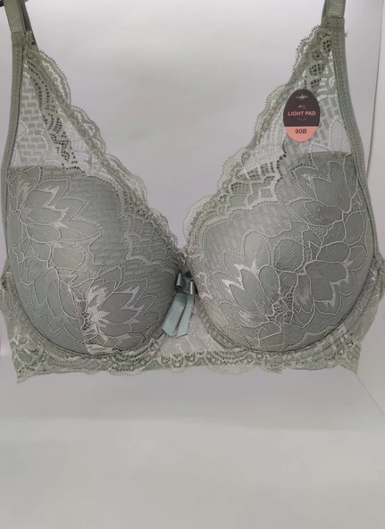 Desteksiz Balenli Dantelli Sütyen Mint Yeşil ürün görseli