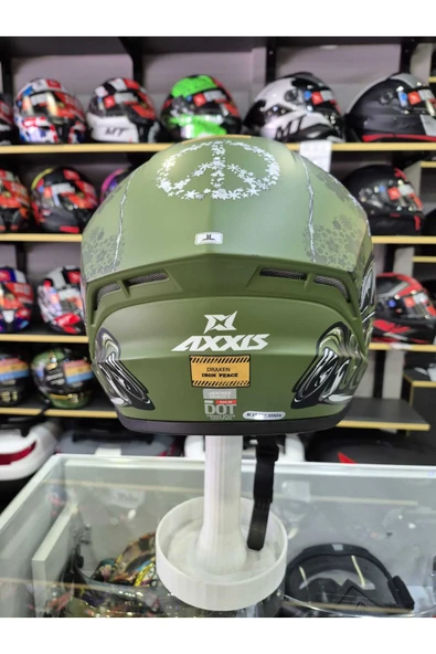 PTTAVM: AXXIS DRAKEN S IRON PEACE C6 MAT GREEN KAPALI KASK