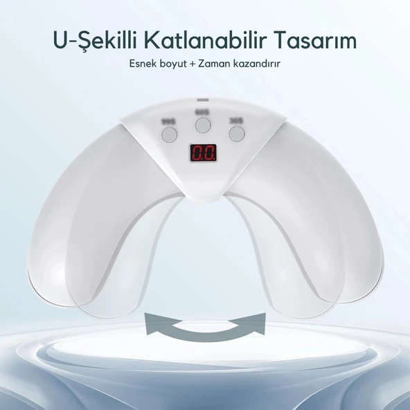 ShoptTech 36W Katlanabilir Tırnak Mantarı Işık Cihazı El ve Ayak Tırnağı İçin LED Fototerapi Lambası, USB Şarjlı - Resim 3