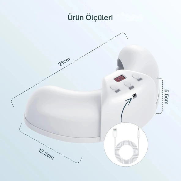 ShoptTech 36W Katlanabilir Tırnak Mantarı Işık Cihazı El ve Ayak Tırnağı İçin LED Fototerapi Lambası, USB Şarjlı - Resim 2