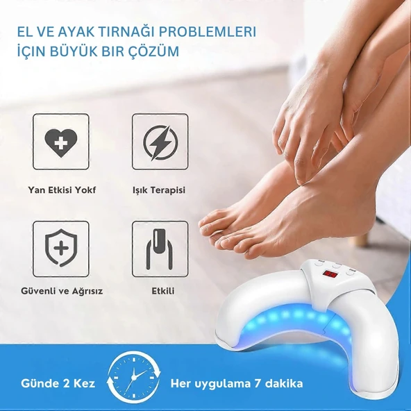 ShoptTech 36W Katlanabilir Tırnak Mantarı Işık Cihazı El ve Ayak Tırnağı İçin LED Fototerapi Lambası, USB Şarjlı - Resim 7