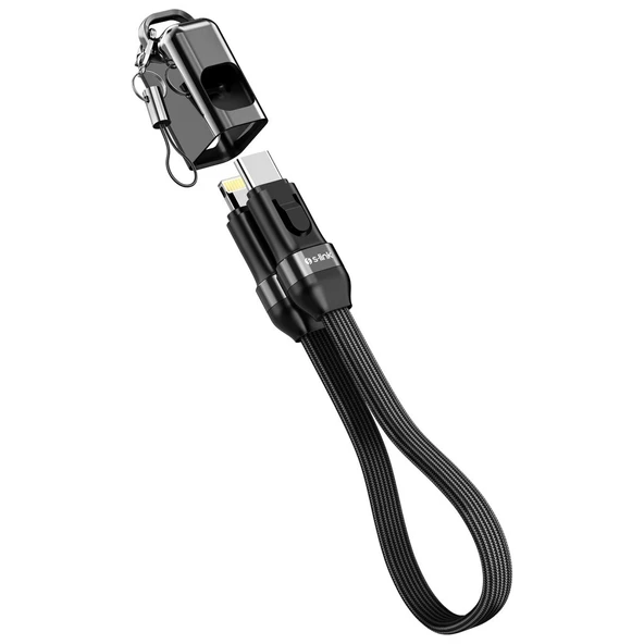 S-link Armor CL-020 30W 20 cm Type-C to Lightning PD Örgülü Metal Başlıklı Siyah Hızlı Şarj Kablosu - Resim 5