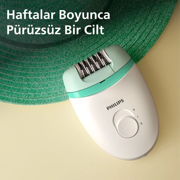 Philips BRE245/05 Satinelle Essential Kompakt Epilatör Yeşil - Resim 5