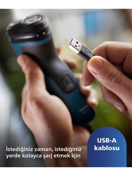 Philips S1134-00 1000 Serisi Elektrikli Tıraş Makinesi Mavi  ( KUTU DEFORME ) - Resim 7