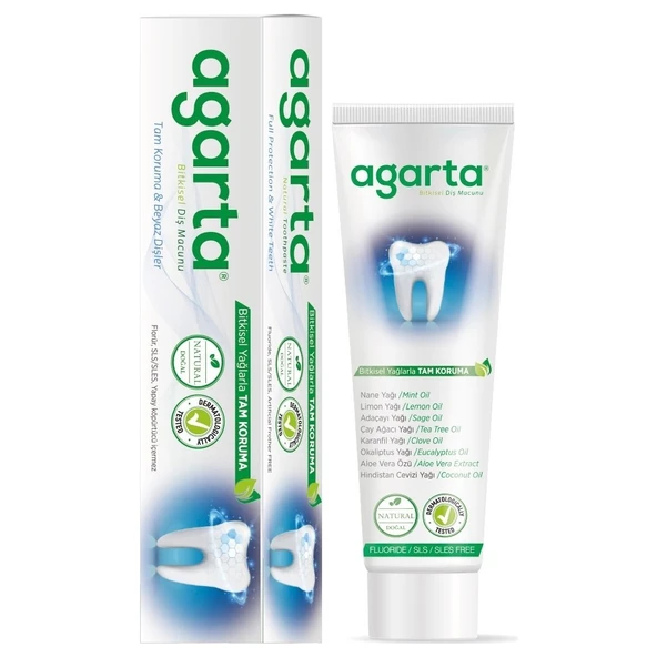 AGARTA BİTKİSEL DİŞ MACUNU 100 ML TAM KORUMA BEYAZ DİŞLER ürün görseli