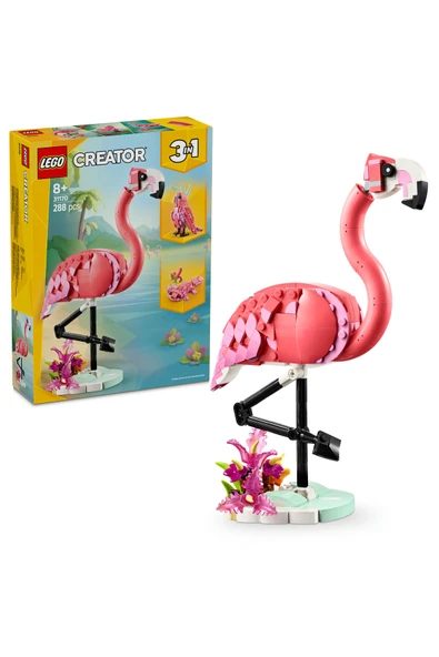 LEGO ® Creator 3’ü 1 Arada Vahşi Hayvanlar: Pembe Flamingo 31170 - 8+ Oyuncak Yapım Seti (288 Parça) ürün görseli