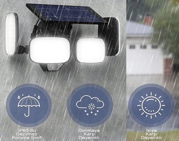 Powermaster 6V 3W Solar Panelli Hareket Sensörlü Ledli Lamba (PM-8048) - Resim 3