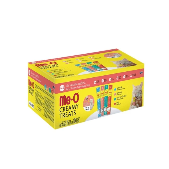 Me-O Creamy Treats Eğlenceli Mix Kedi Yaş Maması 100x15gr ürün görseli 1