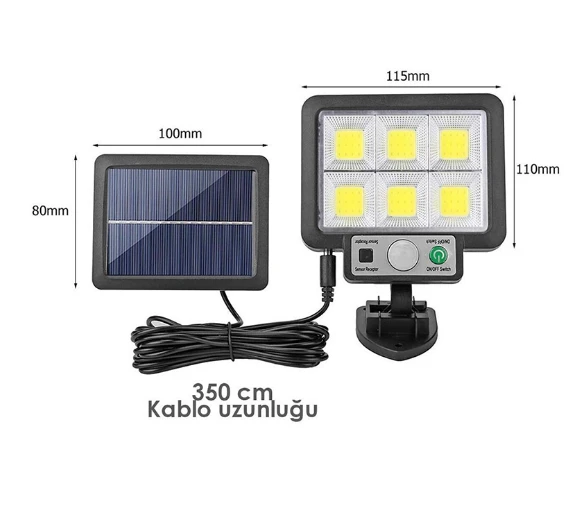 Powermaster Solar Duvar Lambası (JX-F72) - Resim 2