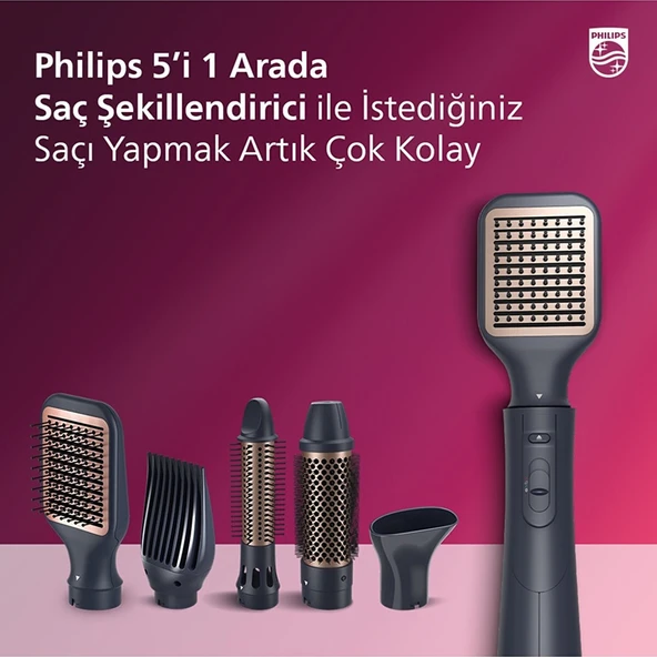 Philips BHA530/00 Hava Üflemeli Argan Yağlı Saç Şekillendirici - Resim 5