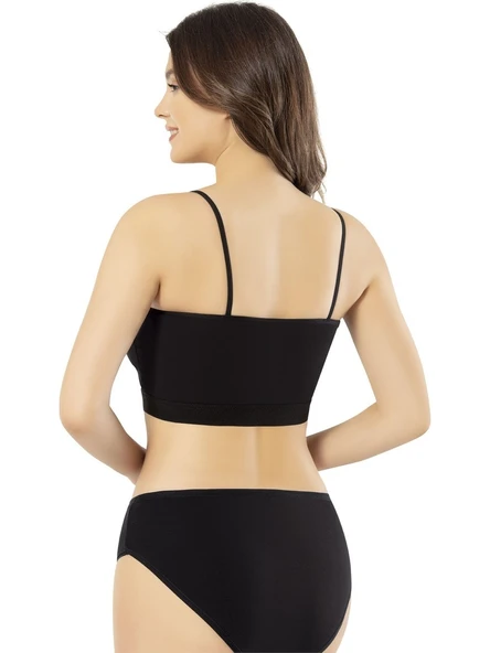 Kota 6398 Kadın Dalgıç Kumaş Pedli Büstiyer-Siyah LXL - Resim 2