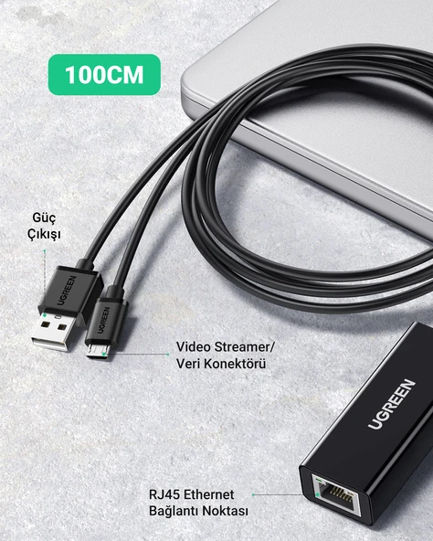 UGREEN USB-A to Ethernet RJ45 Adaptör, 30985 - Resim 5