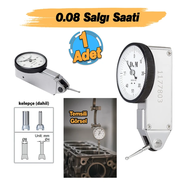DW4KSS08 Salgı Saati 0,08 mm Hassas Sapma Ölçer CNC Torna Freze İçin Yüksek Hassasiyetli Ölçüm Cihaz - Resim 2