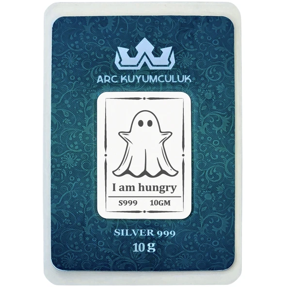 999 Ayar Gümüş ile Üretilmiş Ruh Temalı Hediyeye Özel 10 Gram Gümüş Külçesi-758 ürün görseli
