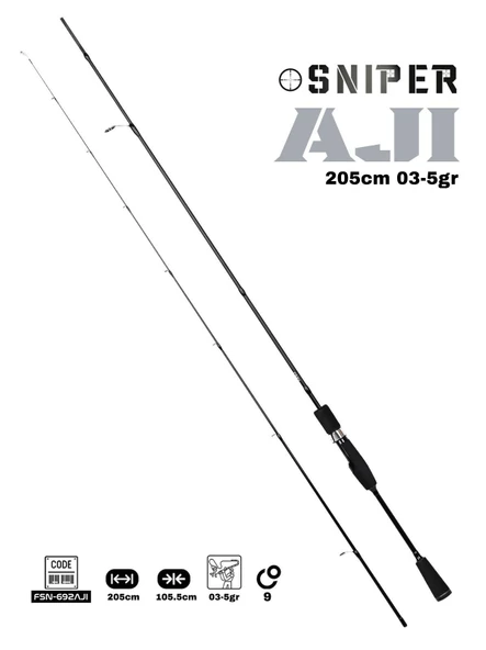 Fujin Sniper 205cm 03-5gr Aji LRF Kamışı - Resim 3