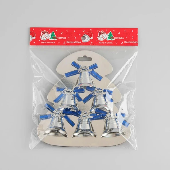 Kızılkaya Yılbaşı Ağacı Süsü Çan Gümüş 6 lı (2505111) ürün görseli