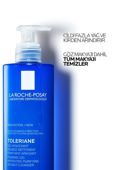 La Roche Posay Toleriane Hassas Ciltler Dahil Tüm Ciltler için Temizleme Jeli 400 Ml -SKT:06/2028 - Resim 2