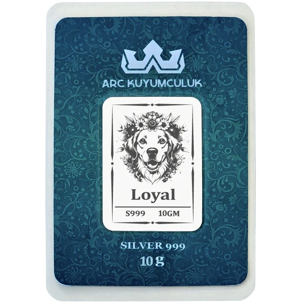 999 Ayar Gümüş ile Üretilmiş Vefalı Köpek Temalı Hediyeye Özel 10 Gram Gümüş Külçesi-761 ürün görseli