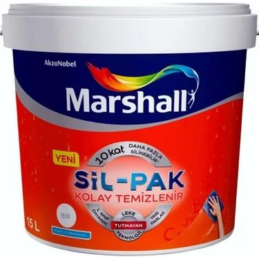 Marshall Sil-Pak Silinebilir İç Cephe Boyası Beyaz 15 Lt. ürün görseli