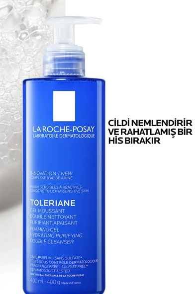 La Roche Posay Toleriane Hassas Ciltler Dahil Tüm Ciltler için Temizleme Jeli 400 Ml -SKT:06/2028 - Resim 3