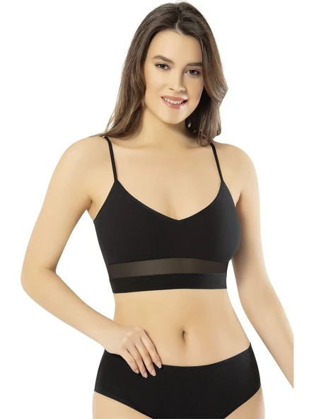 Kota 6398 Kadın Dalgıç Kumaş Pedli Büstiyer-Siyah LXL ürün görseli