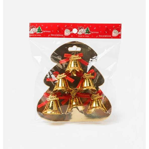 Kızılkaya Yılbaşı Ağacı Süsü Çan Altın 6 lı (2505111) ürün görseli