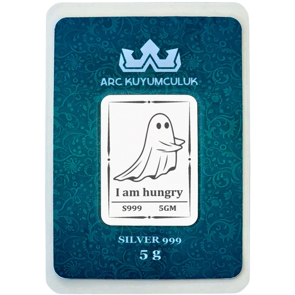 Ruh Temalı 999 Ayar Gümüş ile Tasarlanmış Hediyeye Özel 5 Gram Gümüş Külçesi-759 ürün görseli
