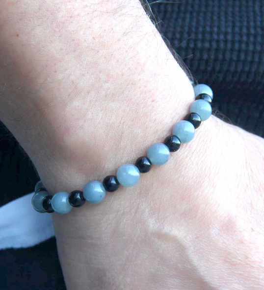 Erkek Doğal Taş Bileklik Jade Oniks Taşı oaheb4 ürün görseli