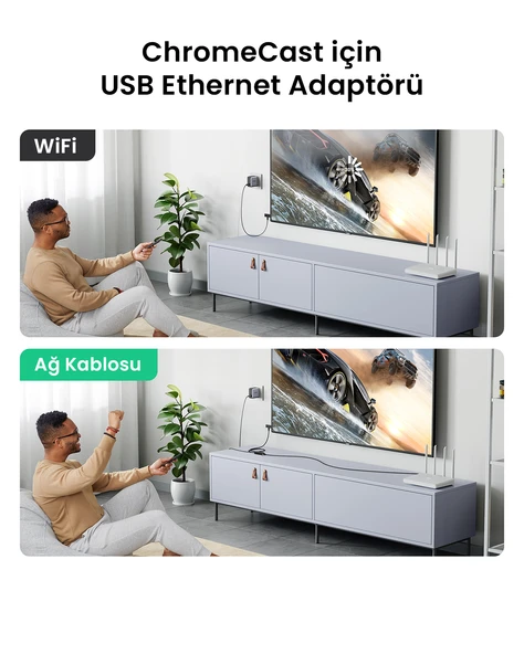 UGREEN USB-A to Ethernet RJ45 Adaptör, 30985 - Resim 2