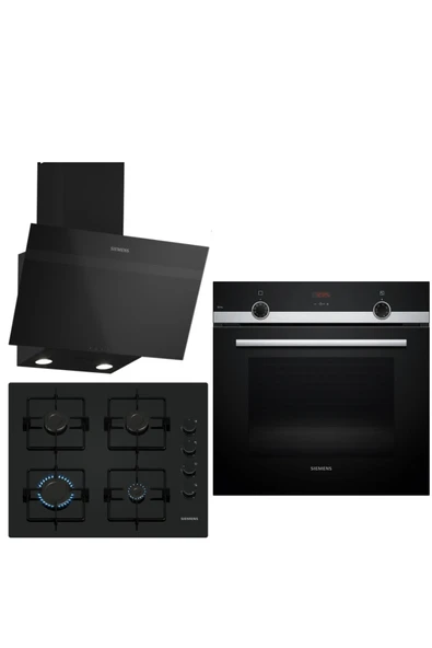 Siemens Ankastre Siyah Ankastre Set 175 (HB534FER3T-EO6C6PP30O-LC63KPJ60T) ürün görseli