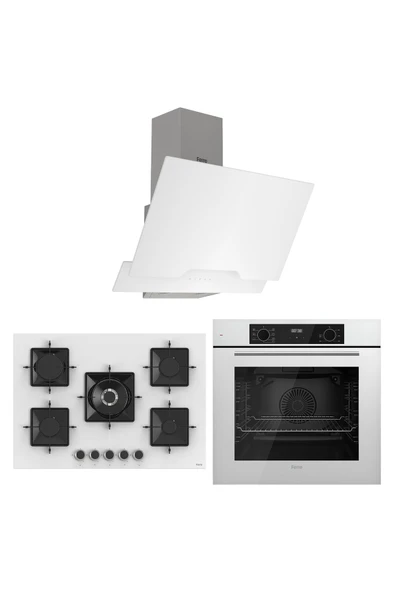 Ferre Flowart Florenz Pro Beyaz 3'lü Ankastre Set ( QBL63CB-SS036-D064 ) ürün görseli