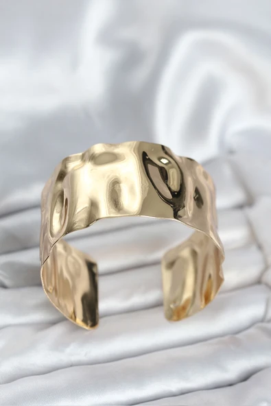 Pirinç Gold Renk Levha Model Kadın Bileklik - TJ-BB8061 - Resim 2