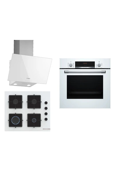 Bosch Beyaz 3 Lü Ankastre Set 298 ( Hbf512bw1t - Pop6c2p30o - Dwk63pj20t ) ürün görseli