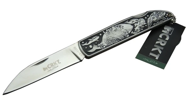 CRKT CR 0102 Kamp Çakı 20 cm - Balık Desenli Metal Sap, Kılıflı, Kutulu ürün görseli
