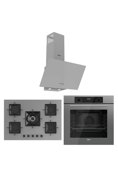 Ferre Flowart Florenz Essential Gri 3'lü Ankastre Set ( QBL63CPR-SS038-D088 ) ürün görseli