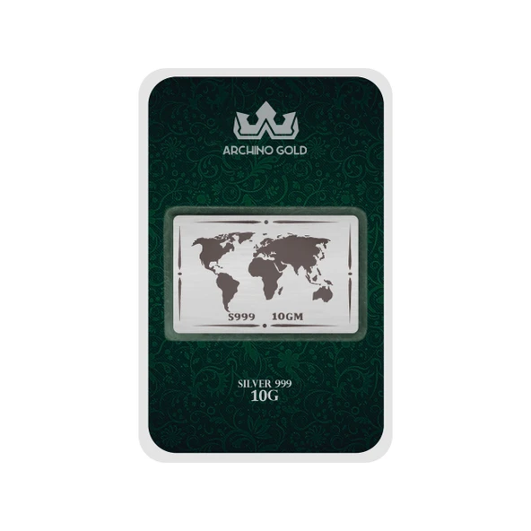 Hediyeye Özel 10 Gram Dünya Temalı 999 Ayar Gümüş ile Üretilmiş Gümüş Külçesi-773 ürün görseli